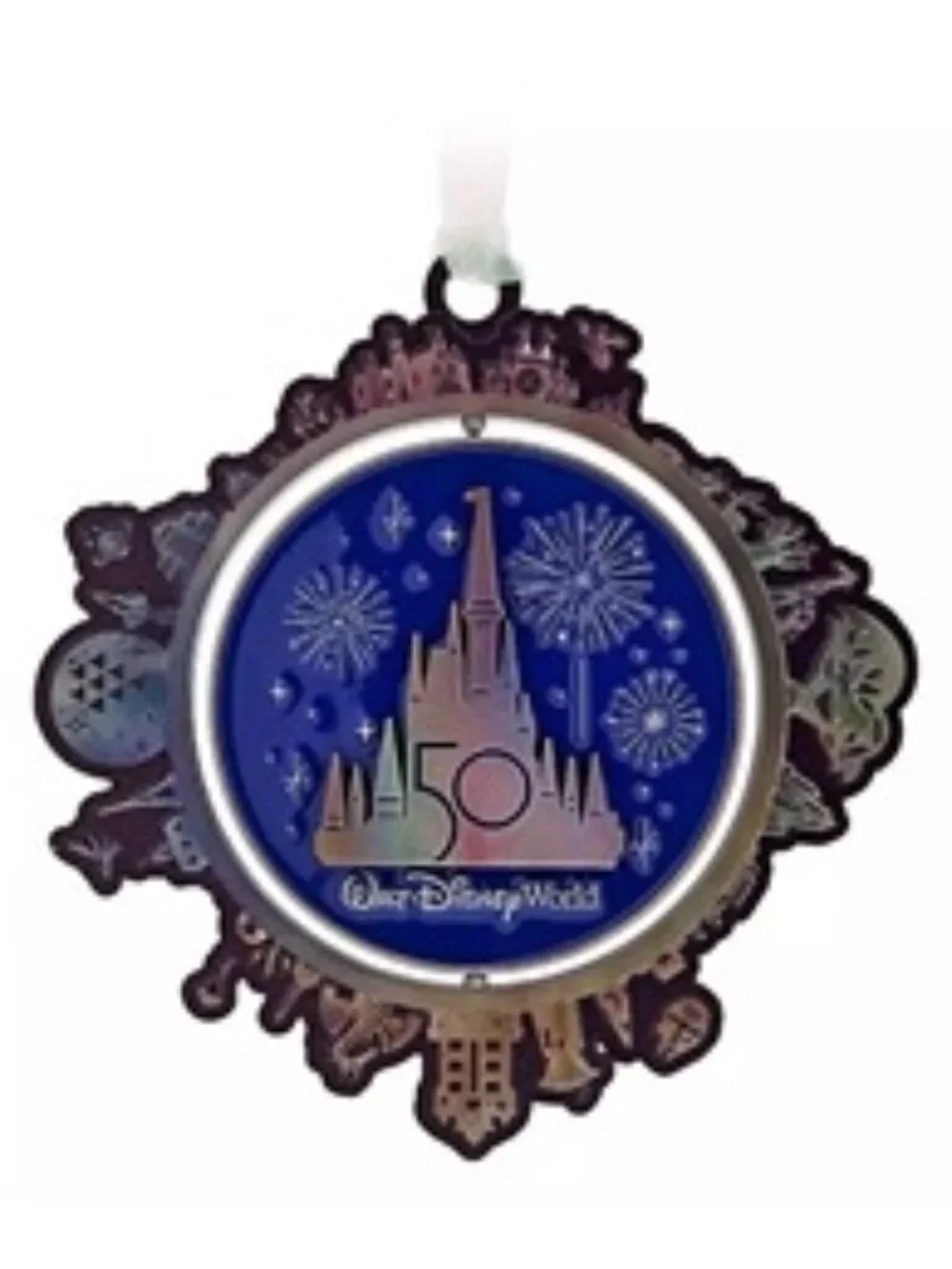 Disney Parks 2023 50th Anniversary Finale Mickey Minnie Spinner Ornament LR Nwt